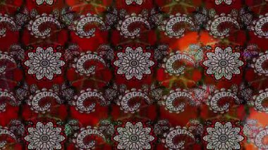 Renkli unsurlarla hareketli arka plan görüntüleri. Çiçekler. Eski model. Bayrak tarzı. Video kaydı. Şablon. Döngü. Kusursuz.. 