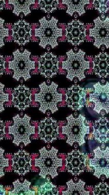 Renkli unsurlarla hareketli arka plan görüntüleri. Çiçekler. Eski model. Bayrak tarzı. Video kaydı. Şablon. Döngü. Kusursuz.. 