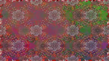 Renkli unsurlarla hareketli arka plan görüntüleri. Çiçekler. Eski model. Bayrak tarzı. Video kaydı. Şablon. Döngü. Kusursuz.. 