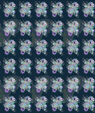 Çiçekli bahar çiçekleri. Küçük renkli çiçekler. Moda baskıları için zarif bir şablon. Motley illüstrasyonu. Küçük çiçekte şirin desenler.