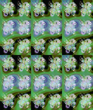 Düz Çiçek Elementleri Tasarımı. Çiçek deseni. Raster illüstrasyonu. Renkli Bahar Teması eskiz kalıbı. Chichi kumaş deseni çiz.