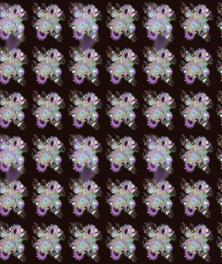 Vadinin gri ve nötr renklerinde çiçekleri. Raster çiçek desenleri çiziyor..