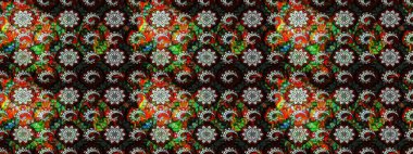 Ev dekoru. Paisley el çizimi elementler. Fantezi çiçekli eskiz deseni, doğal duvar kağıdı, çiçek desenli kıvrımlı illüstrasyon.