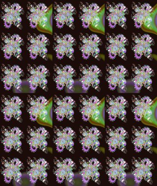 Parmak izi, kumaş, duvar kâğıdı, tekstil için raster dokusu. Nakış desenli çiçek deseni. Renkli grunge soyut arkaplanı Cologray ve yeşil çiçeklerle zenginleştirir.