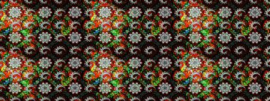 Ev dekoru. Paisley el çizimi elementler. Fantezi çiçekli eskiz deseni, doğal duvar kağıdı, çiçek desenli kıvrımlı illüstrasyon.