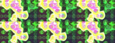 Renkli Yaz Temalı eskiz kalıbı. Düz Çiçek Elementleri Tasarımı. Yeşil ve sarı renkli çiçekler. Çiçekli retro deseni çiz.