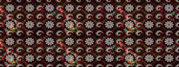 Siyah ve kahverengi renkli güzel bir tekstil. Raster illüstrasyonu. Suluboya çiçekli çiçek deseni.