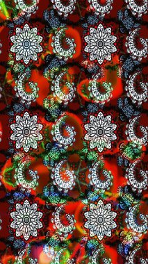 Çiçek deseni. Düz Çiçek Elementleri Tasarımı. Renkli Bahar Teması eskiz kalıbı. Raster çizimi. Güzel kumaş deseni..