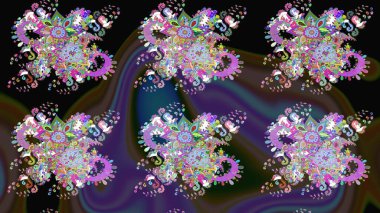 Düz Çiçek Elementleri Tasarımı. Renkli Yaz Temalı eskiz kalıbı. Modaya uygun kumaş deseni. Sevimli çiçek raster deseni.