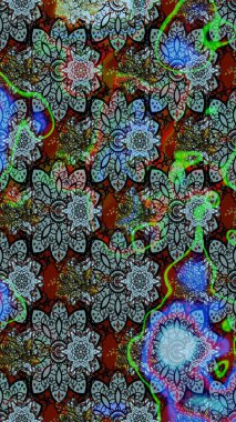 Güzel kumaş deseni. Düz Çiçek Elementleri Tasarımı. Güzel eskiz şekli. Yazdır. Raster çiçekli arka plan. Renkli Yaz Teması çizim şablonu.