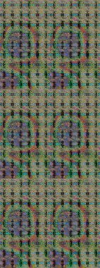 Kahverengi ve yeşil, zarif küçük çiçekler ve kahverengi ve yeşil renkli komik böcekler, raster desen, illüstrasyon.