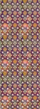 Çiçek buketleriyle klasik bir eskiz şekli. Raster illüstrasyonu. Kahverengi ve bej renklerde.