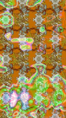 Çiçekli çizim şekli. Kahverengi ve turuncu renkli çiçekler. Renkli Bahar Teması eskiz kalıbı. Düz Çiçek Elementleri Tasarımı.