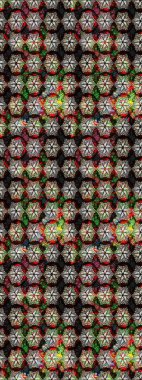 Siyah ve kahverengi çiçekli eskiz deseni, suluboya çiçek deseni, sevimli çiçek, duvar kağıdı, kart veya kumaş için fayanslı. Raster - stok.