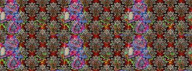 Raster illüstrasyonundaki çiçek desenli çizim. Suluboya tarzında gri ve siyah renkte çiçekler.