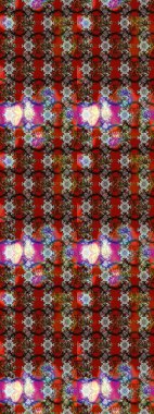 Kahverengi ve kırmızı renkte kahverengi ve kırmızı papatya deseni. Kahverengi ve kırmızı renklerde. Raster illüstrasyonu.