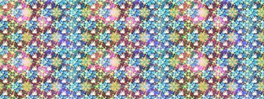 Şirin çiçek elementleri. Mavi ve nötr renklerde çiçekler. Robot resim. Raster illüstrasyonu.