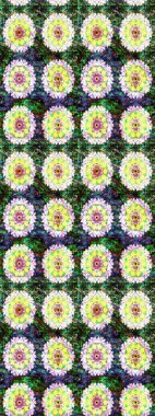 Tarafsız ve yeşil renklerde çiçekler. Çiçekli karalama şeklinde Raster çiçek deseni. Nazik, narin çiçek arkaplanı.