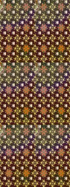 Süslü kumaş deseni. Raster illüstrasyonundaki çiçek desenli çizim. Renkli Bahar Teması eskiz kalıbı. Düz Çiçek Elementleri Tasarımı.