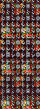 Suluboya çizim kalıbı. Çiçekler suluboya tarzında kırmızı ve kahverengi renklerde. Çiçek izi.