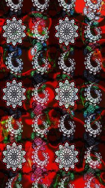 Siyah ve kahverengi renkte çiçekler. Çizim çiçek deseni duvar kâğıdı olarak kullanılabilir. Raster illüstrasyonu.