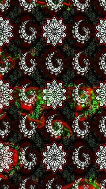 Sanat esinlenerek ve kahverengice çiçeklere ilham verir ve geride iz bırakır. Raster deseni. Siyah ve kahverengi el çizimi desen. Karalama çiçekleri çizim deseni.