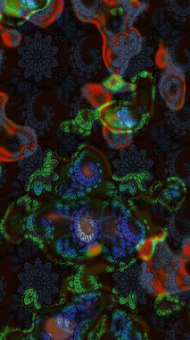 Tony 'nin kumaş kalıbını çiz. Modaya uygun kumaş deseni. Raster illüstrasyonu. Küçük çiçekte sevimli çiçek deseni var..