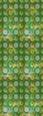 Taslak dekoratif arka plan, çiçek mandala. Çiçek. Yeşil ve nötr renklerde. Raster illüstrasyonu.