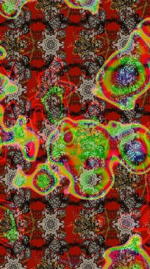 Hediye ambalaj kağıdı, tebrik kartları, posterler ve pankart tasarımı. Raster düz çiçek çizim deseni. Kırmızı ve kahverengi renkte çiçekler.