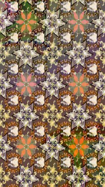 Hoş bir çiçek geçmişi var. Küçük bir çiçekte eskiz deseni. Güzel kumaş deseni. Raster illüstrasyonu.