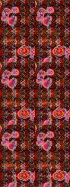 Eskiz modeli etnik tasarım. Yatak çarşafları, ceket, paket tasarımı, kumaş ve moda kavramları için tekstil baskısı. Çiçekleri, deniz kabukları, mandalaları ve suluboya efektleri olan deniz altyapısı.