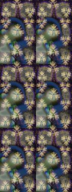 Kumaş, tekstil, duvar kağıdı baskısı için. Raster illüstrasyonu. Kusursuz bir geçmişi var. Eski usul. Renkli desenli, gri ve kahverengi çiçekli ve dekoratif elementli kusursuz desen..