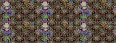 Flowers on gray and brown colors.Colour Spring Theme sketch pattern Background. Flat Flower Elements Design Raster illustration. Sketch floral pattern with flowers, watercolor.