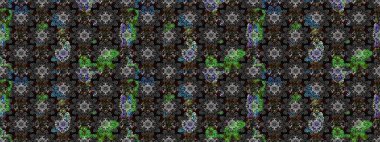 Hediye ambalaj kağıdı, tebrik kartları, posterler ve pankart tasarımı. Gri ve siyah renkli çiçekler. Raster düz çiçek çizim deseni.