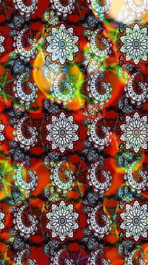 Küçük çiçekteki sevimli çiçek deseni. Kırmızı ve kahverengi renkte çiçekler.