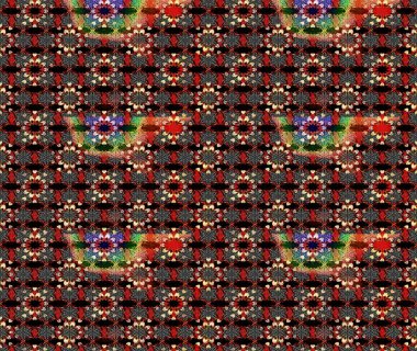 Çiçekli karalama şeklinde Raster çiçek deseni. Siyah ve kırmızı renkte çiçekler. Nazik, sevimli çiçek arkaplanı..