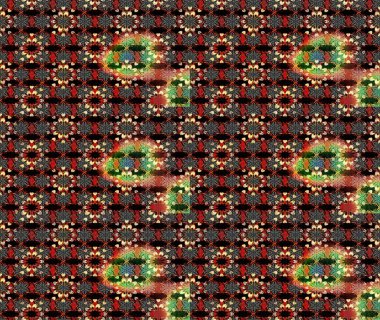 Siyah ve kahverengi renkte çiçekler. Raster illüstrasyonu. Çiçek desenli çizim. Raster illüstrasyonu. Asya tekstil tarzında.