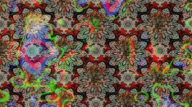 Elle çizilmiş. Doodle çiçekler ve dalları, otlar ve çiçekler. Güzel kumaş deseni. Raster illüstrasyon.