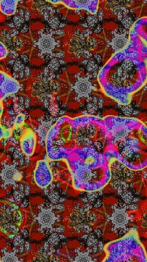 Çiçekli çiçek deseni, suluboya. Raster deseni. Süslü kumaş deseni.