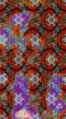 Raster illüstrasyonu. Tony 'nin kumaş kalıbını çiz. Küçük çiçekteki sevimli çiçek deseni. Modaya uygun kumaş deseni.