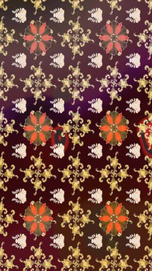 Çiçekli çiçek deseni, suluboya. Raster deseni. Süslü kumaş deseni.