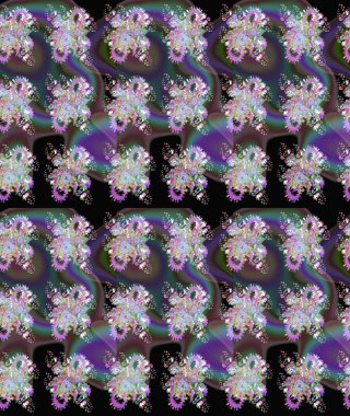 Yumuşak, yaz çiçekli arka plan. Çiçekli karalama şeklinde Raster çiçek deseni. Mor ve siyah renkte çiçekler.