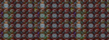 El çizimi Raster çizimi. Çizim çiçek deseni duvar kağıdı, web sitesi arka planı, ambalaj kağıdı, davetiye, broşür, afiş veya web sitesi için kullanılabilir. Parlak elementlerin.