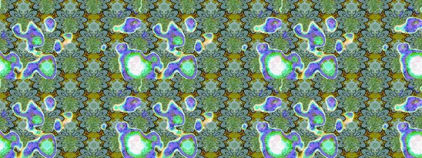 Yeşil ve mavi renklerde. Yeşil ve mavi renkli yeşil ve mavi papatya deseni. Raster illüstrasyonu.