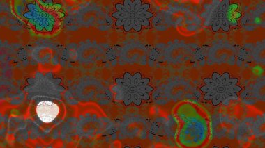 Vadinin çiçekleri kahverengi ve gri renklerde. Raster çiçek desenleri çiziyor..