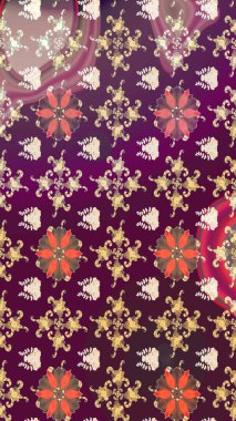 Sabıka fotoğraflarında, bebek kıyafetlerinde, duvar kâğıtlarında, paket kutularında falan kullanılabilir. Zarif, parlak ve eskiz mor ve bej desenli çiçek deseni.