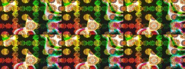 Desen, çizim, çiçek sınırı. Raster illüstrasyonu. Eski moda arka plan. Çiçek çelengi. Kıvırcık, parlak örgü. Güzel, pürüzsüz kumaş, tuval..