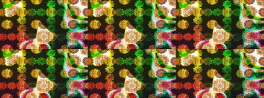 Desen, çizim, çiçek sınırı. Raster illüstrasyonu. Eski moda arka plan. Çiçek çelengi. Kıvırcık, parlak örgü. Güzel, pürüzsüz kumaş, tuval..