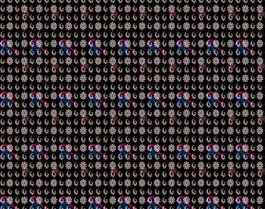 Raster çiçek desenleri çiziyor. Vadinin çiçekleri siyah ve gri renklerde.