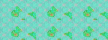 Asya tekstil tarzında. Mavi ve yeşil renkli çiçekler. Raster illüstrasyonu. Çiçek desenli çizim. Raster illüstrasyonu.